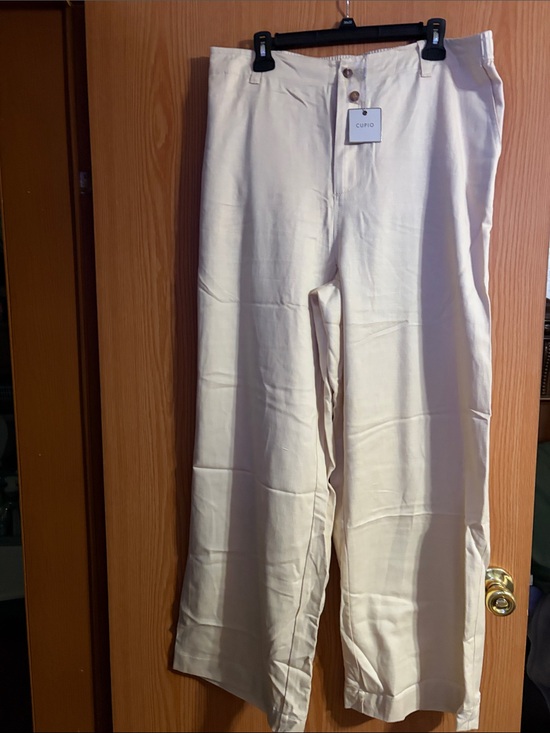 Cupio Pants - Cupio Cream Wide-Leg Pants